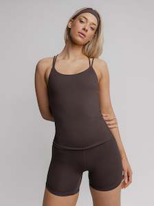 Mellow Strappy Tank in Coffee Bean