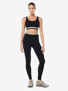 Avant Full Length Legging in Black & Biscuit