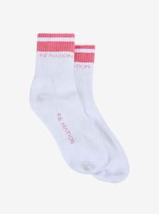 Homage Sock in Pink Lemonade & Optic White