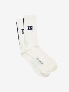 Socks: Medley Sock in Whisper White & Dark Navy