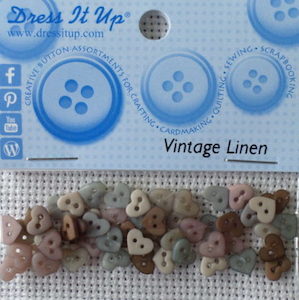 Vintage Linen Heart Buttons