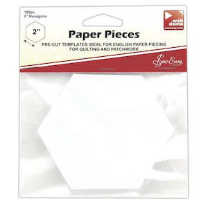 English Paper Piecing: Hexagon Paper Pieces 2" x 100 pcs