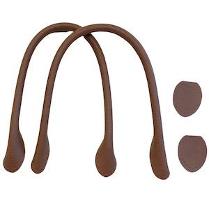Bag Making Supplies: Inazuma Vegan Leather Bag Handles 48cm Brown & Thread