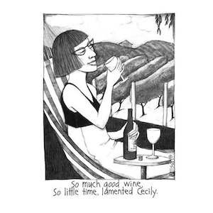Cecily: Good Wine Tea Towel