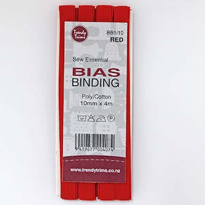 Bias Binding: Bias Binding - Red 10mm x 4m