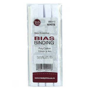 Bias Binding - White 10mm x 4m