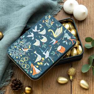 Tins: Sara Miller 12 Days of Christmas Small Rectangular Tin