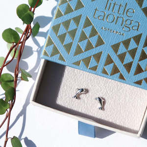 Earrings: Little Taonga - Petite Dolphin Sterling Silver Earrings