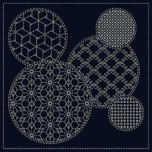 Pre Printed Sashiko Panel - Mixed Pattern