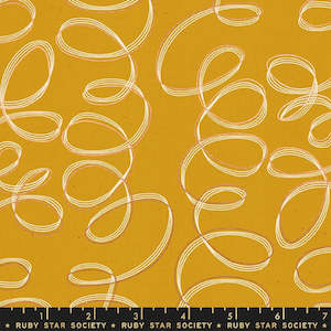 Yellow Fabric: Unruly Nature Tendrils in Cactus with Copper Metallic