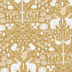 Yellow Fabric: Midnight in the Garden - Into the Garden in Gold
