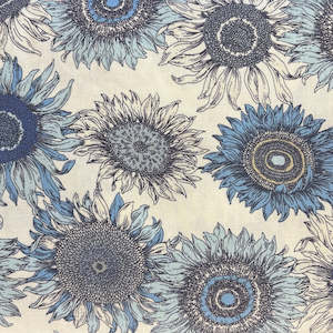 Blue Fabric: Kitadake Blooms in Blue