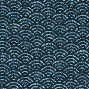 Blue Fabric: Shibori Blues Waves in Navy