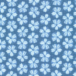 Blue Fabric: Shibori Blues Cherry Blossoms Blue