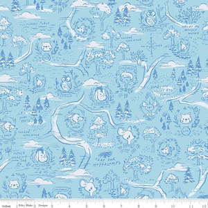 Aker Woods Map in Sky Blue