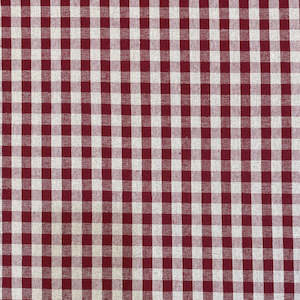 Red Fabric: Linen Yarn Dyed Check Red