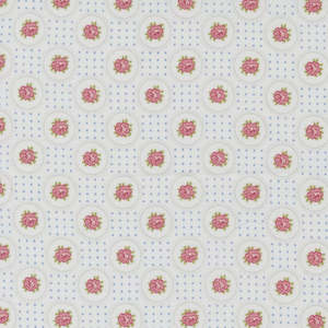 Red Fabric: Sweet Liberty Circle Rose in White
