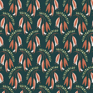 Red Fabric: Bird Stories Kowhai