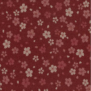 Red Fabric: Kawa Blossoms on Red