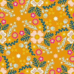 Pivot Wildflower Linen Canvas in Goldenrod