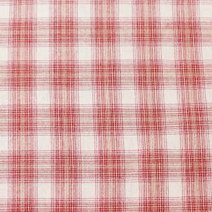 Brown Fabric: Japanese Yarn Dyed Square Plaid in Red