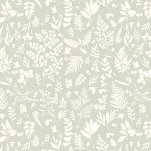Green Fabric: Au Naturel Ferns in Green