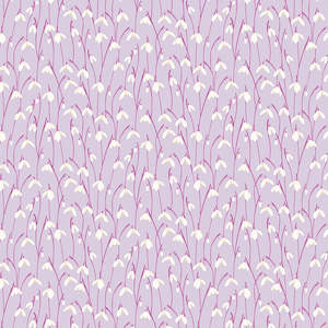 Purple Fabric: Arcadia Snowdrops in Lilac