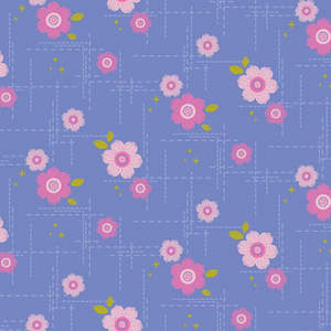Spectrum Retro Floral in Periwinkle