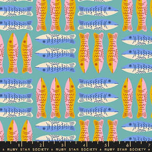 Ruby Star Society: Ooh Lucky Lucky Sardines in Turquoise
