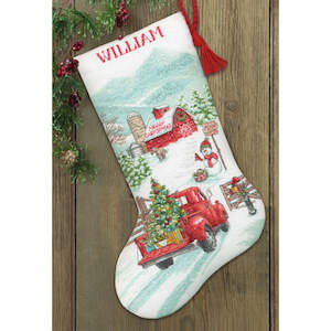 Holiday Farm Stocking Cross Stitch Kit