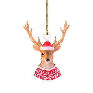 Reindeer in Sweater Christmas Decoration