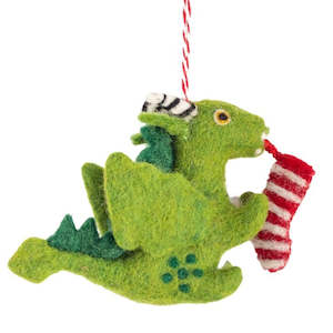 Green Taniwha Christmas Decoration