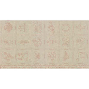 Joie de Vivre - Embroidery Linen Panel Rouge