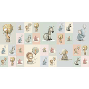 Fabric Panel: Cot Panel Postcards