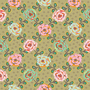 Green Fabric: Kindred Sketches Connection in Antique