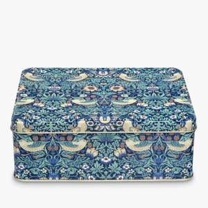 Tins: William Morris Blue Strawberry Thief Rectangular Tin