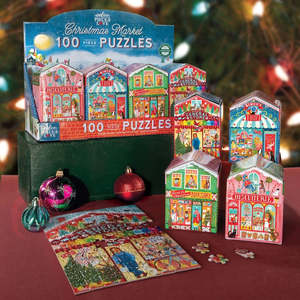 Jigsaw Puzzles: Eeboo Christmas Market 100pc Puzzles