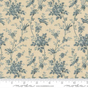 French General: Fleur de Paris Oiseaux in Pearl - French Blue