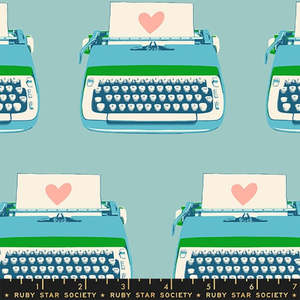 Best Day Ever Typewriters in Turquoise Remnant 25cm