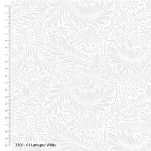 Remnants On Sale: William Morris Larkspur White Quilt Backer Remnant 35cm