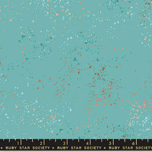 Remnants On Sale: Speckled Turquoise Quilt Backer Remnant 55cm