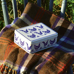 Blue Little Hen Deep Rectanglur Tin by Emma Bridgewater