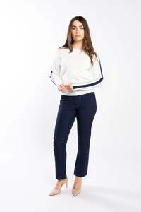 Drama The Label Racer Sweater - Pearl/Ink/Silver