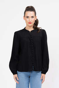 Leila Luca: Leila + Luca Prediction Blouse - Black Sparkle