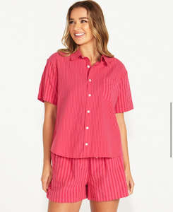 Sass: Sass Indie PJ Separates Set - Pink Magenta