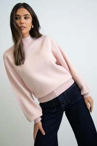 Ivy + Jack Wish Blush Funnel Neck Fine Knit Jumper