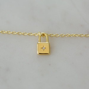 Sophie Little Lock Necklace - Gold