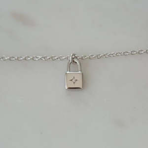 Sophie Little Lock Necklace - Silver