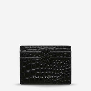 Status Anxiety Together for Now Card Wallet - Black Croc
