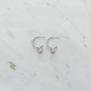 Studs: Sophie Super She Shell Hoop Studs - Silver